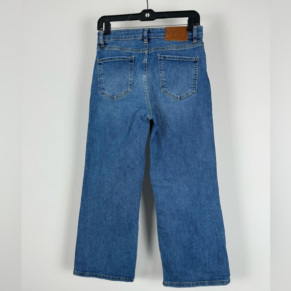 Zara the bloom flare crop jeans wide leg 6 blue - Picture 2 of 10